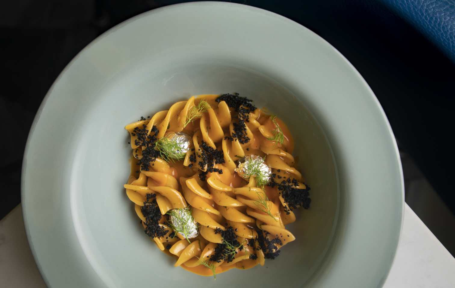 Eliche, Fish Soup, Red Pesto, and Black Olive Powder | Nicola Annunziata | Chef Recipes | Reporter G