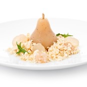 7 Riccardo Bassetti Pera sour cream e onion cipolla ricotta affumicata dalpeggio 1