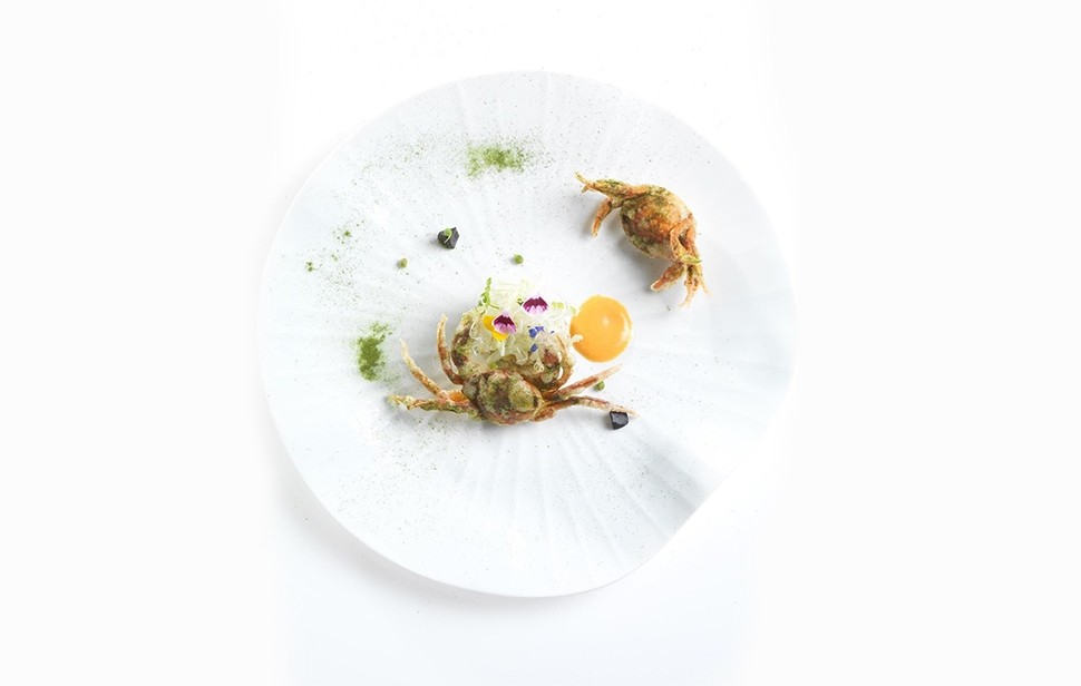 1 Cerea Moeche in tempura con crema di bisque copia