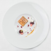 16 Leonardo Marongiu Terrina di foie gras ciliegie rapanelli e sapa di miele Ristorante Hub foto di Simone Sechi 1
