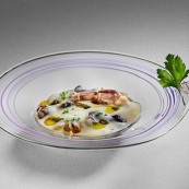 24 Massimiliano Alajmo foto Sergio Coimbra Capuccino di Laguna ristorante Quadri