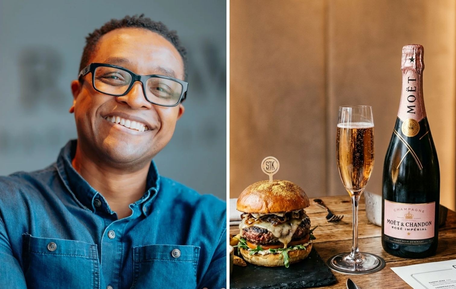 copertina hamburger e champagne